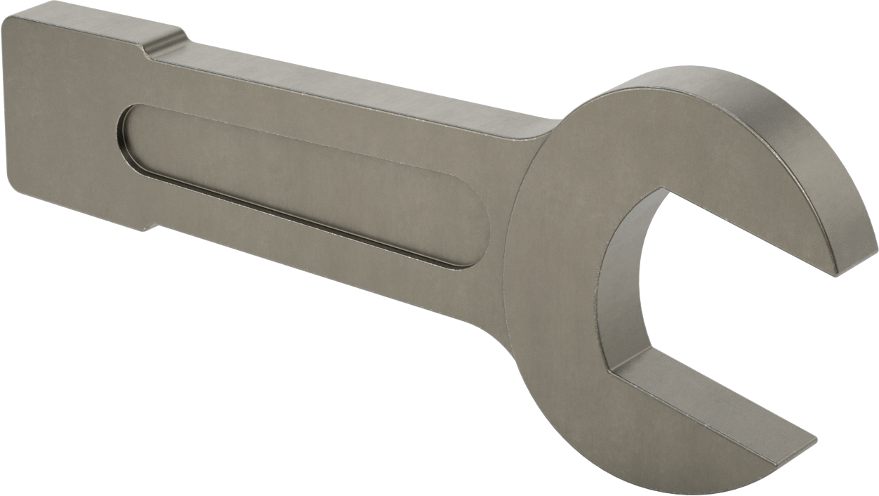 Vurmalı Açık Uçlu Anahtar, 3" Boyut, 14-3/4" Toplam Uzunluk
