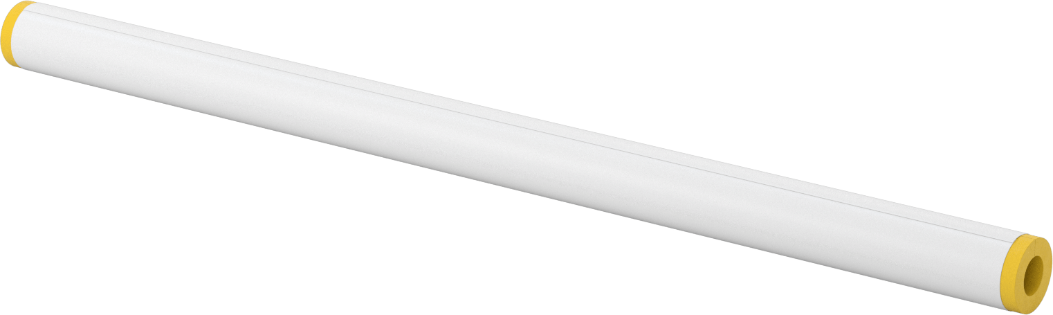 Buhara Dayanıklı Yüksek Sıcaklık Fiberglas Yalıtım, Tüp, 1/2" Kalın Duvar, 1-1/8" ID, 3 Fit Uzunluk