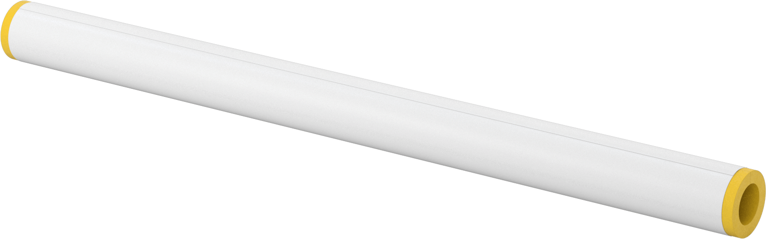 Buhara Dayanıklı Yüksek Sıcaklık Fiberglas Yalıtım, Tüp, 1/2" Kalın Duvar, 1-5/8" ID, 3 Fit Uzunluk