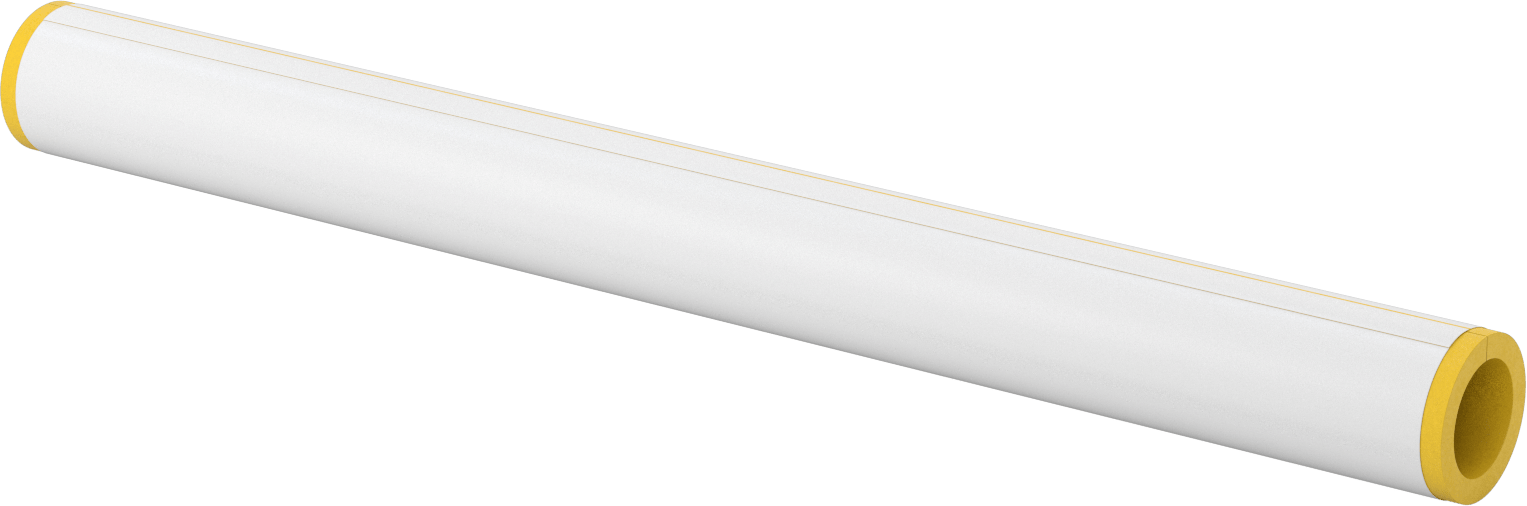 Buhara Dayanıklı Yüksek Sıcaklık Fiberglas Yalıtım, Tüp, 1/2" Kalın Duvar, 2-3/8" ID, 3 Fit Uzunluk