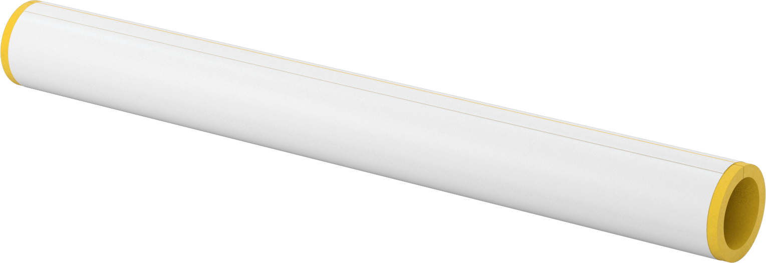 Buhara Dayanıklı Yüksek Sıcaklık Fiberglas Yalıtım, Tüp, 1/2" Kalın Duvar, 2-7/8" ID, 3 Fit Uzunluk