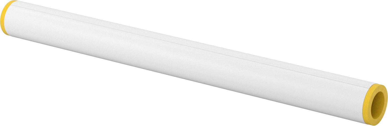 Buhara Dayanıklı Yüksek Sıcaklık Fiberglas Yalıtım, Tüp, 1/2" Kalın Duvar, 2-1/8" ID, 3 Fit Uzunluk