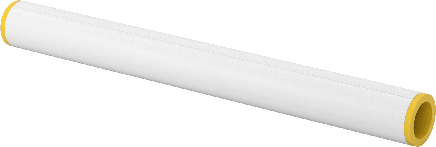 Buhara Dayanıklı Yüksek Sıcaklık Fiberglas Yalıtım, Tüp, 1/2" Kalın Duvar, 2-5/8" ID, 3 Fit Uzunluk