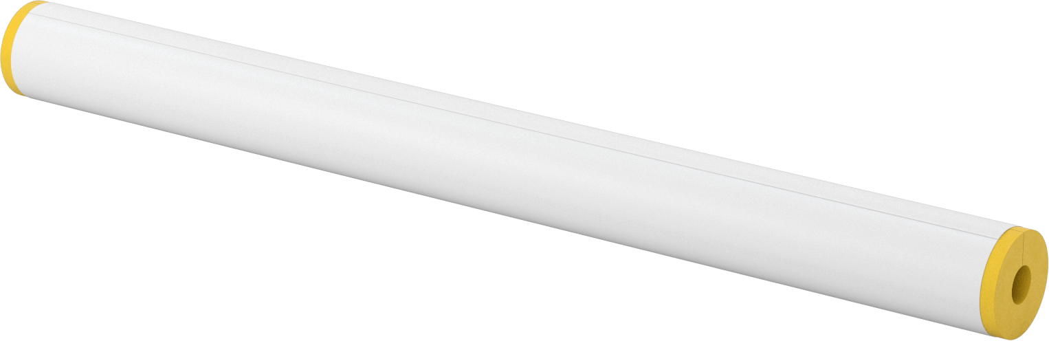 Buhara Dayanıklı Yüksek Sıcaklık Fiberglas Yalıtım, Tüp, 1" Kalın Duvar, 1-1/8" ID, 3 Fit Uzunluk