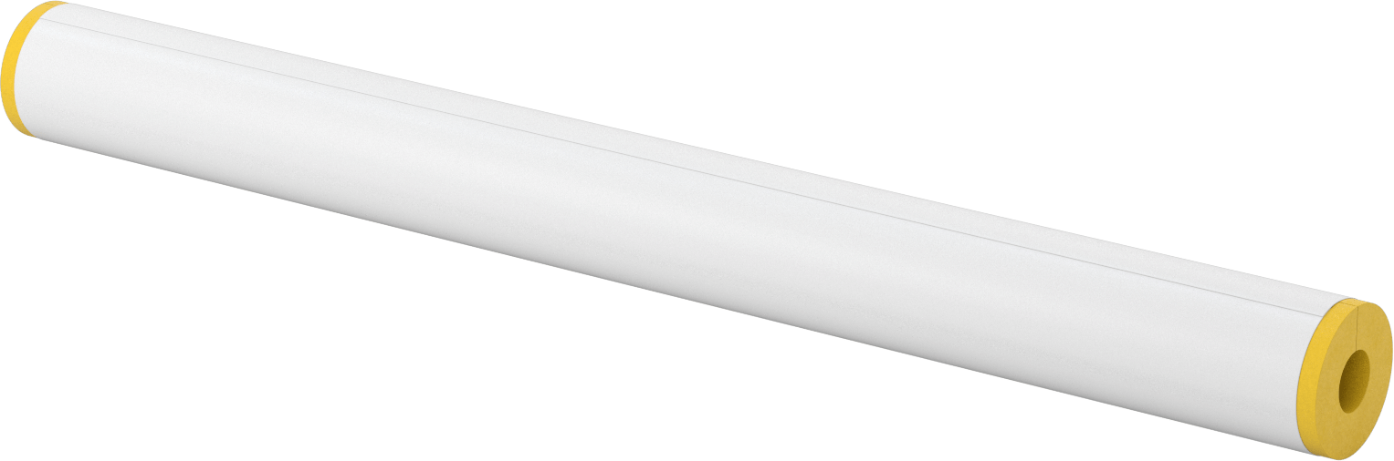 Buhara Dayanıklı Yüksek Sıcaklık Fiberglas Yalıtım, Tüp, 1" Kalın Duvar, 1-3/8" ID, 3 Fit Uzunluk