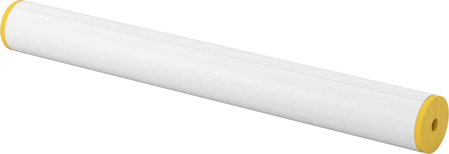 Buhara Dayanıklı Yüksek Sıcaklık Fiberglas Yalıtım, Tüp, 1-1/2" Kalın Duvar, 7/8" ID, 3 Fit Uzunluk