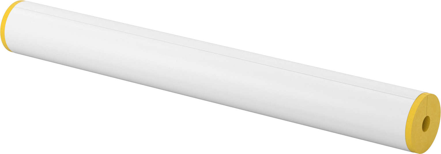 Buhara Dayanıklı Yüksek Sıcaklık Fiberglas Yalıtım, Tüp, 1-1/2" Kalın Duvar, 1-1/8" ID, 3 Fit Uzunluk