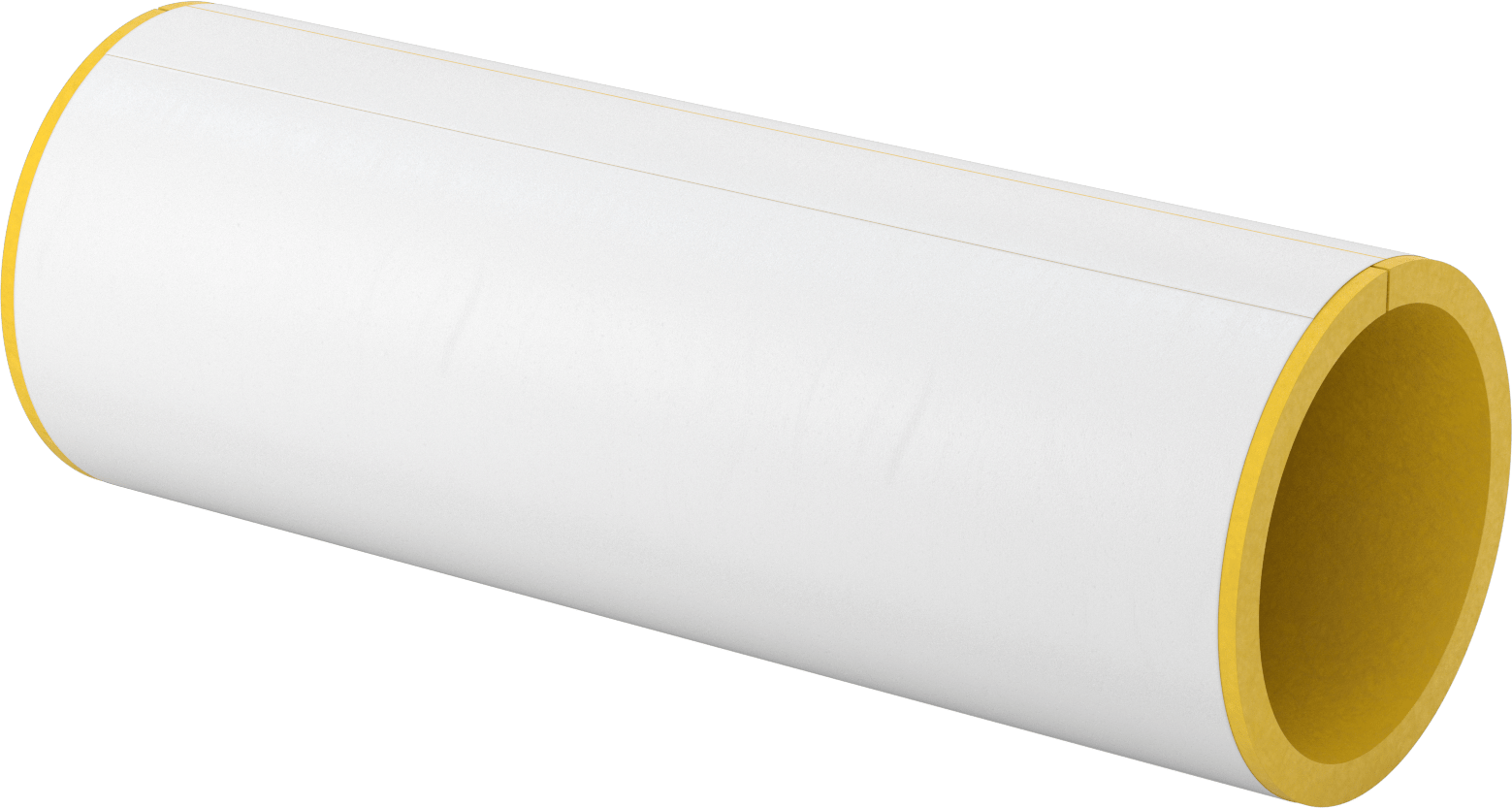 Buhara Dayanıklı Yüksek Sıcaklık Fiberglas Yalıtım, Tüp, 1" Kalın Duvar, 10-3/4" ID, 3 Fit Uzunluk