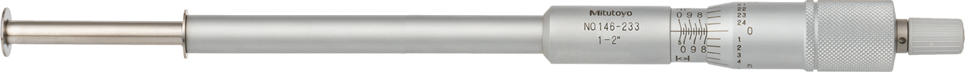 Yivler için Mitutoyo İç Delik Mikrometresi, 1,05“ ila 2,05” İç ve 1“ ila 2” Dış Ölçüm Aralığı