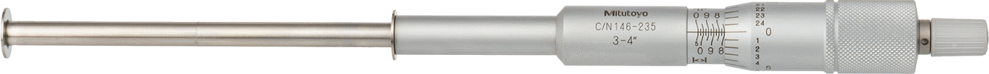 Yivler için Mitutoyo İç Delik Mikrometresi, 3,05“ ila 4,05” İç ve 3“ ila 4” Dış Ölçüm Aralığı