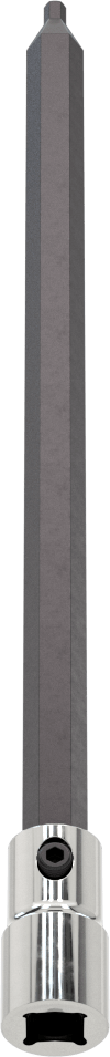 Altıgen Uçlu Soket, Uzatılmış Menzil, 1/4" Kare Tahrik, 2,5 mm Tahrik Boyutu, 6 inç Uzunluk