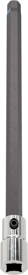 Altıgen Uçlu Soket, Uzatılmış Menzil, 1/4" Kare Tahrik, 6 mm Tahrik Boyutu, 6 inç Uzunluk
