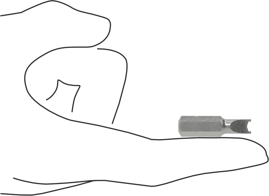 Delikli Anahtar Ucu, 5/16" Altıgen Şaft, 12 Numaralı Vida Boyutu için