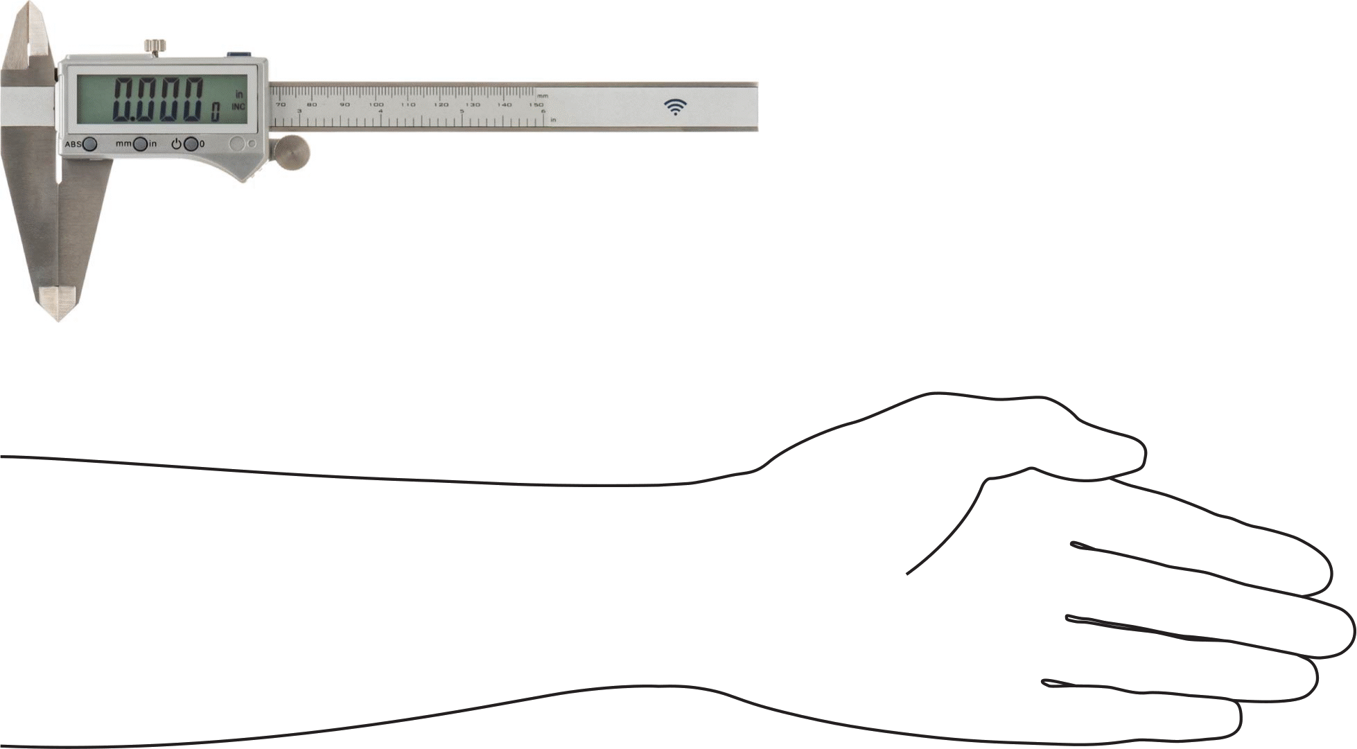 Bluetooth Bağlantılı Soğutma Suyuna Dayanıklı Dijital Kaliper, 0“ ila 6” ve 0 mm ila 150 mm Ölçüm Aralıkları