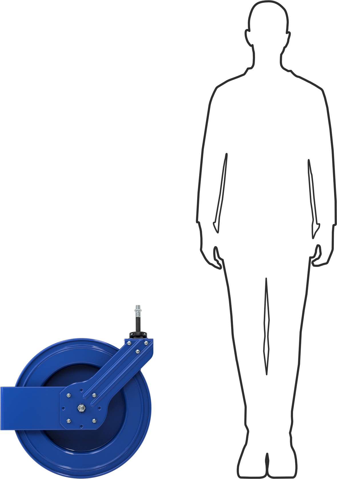 Otomatik Sarımlı Hortum Makarası, 9-1/4" Genişlik, 3/8" ID, 11/16" OD, 50 Feet