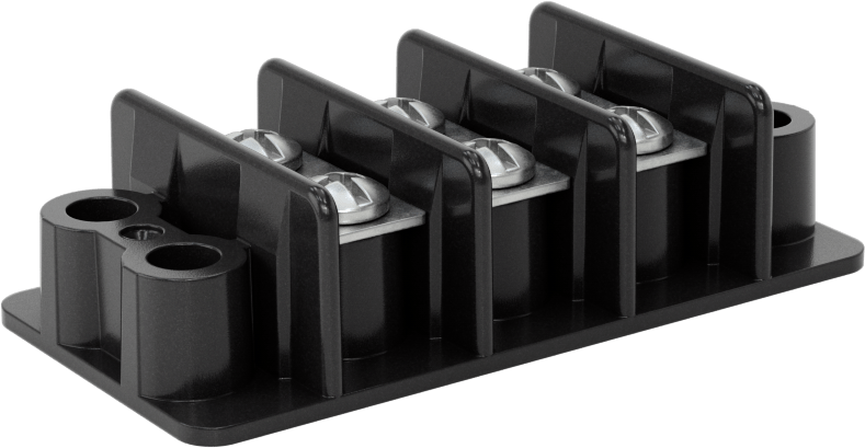600V AC/600V DC Terminal Bloğu, Üç adet 30A devre, 9/16" Merkezden Merkeze