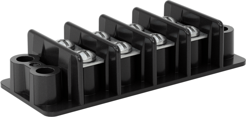 600V AC/600V DC Terminal Bloğu, Dört adet 30A devre, 9/16" Merkezden Merkeze