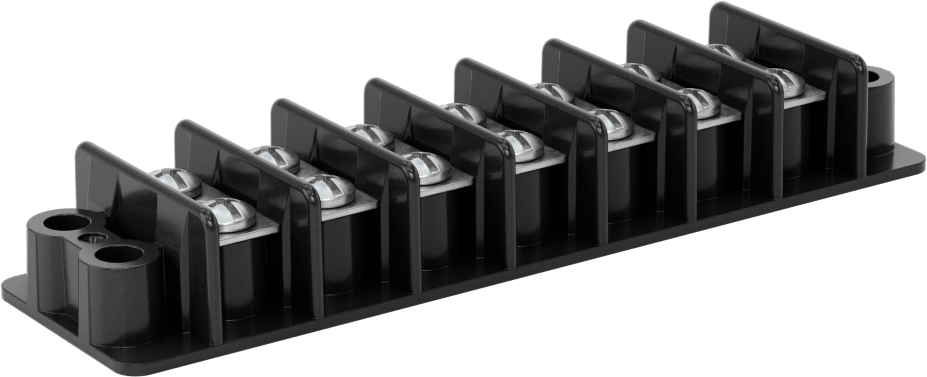 600V AC/600V DC Terminal Bloğu, Yedi adet 30A Devre, 9/16" Merkezden Merkeze