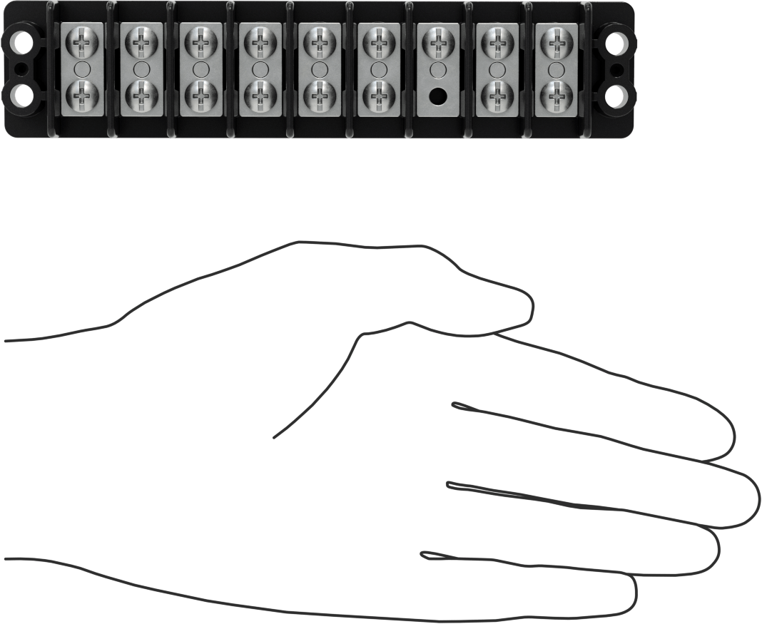 600V AC/600V DC Terminal Bloğu, Dokuz adet 30A Devre, 9/16" Merkezden Merkeze