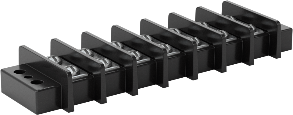 600V AC/600V DC Terminal Bloğu, Yedi adet 75A Devre, 11/16" Merkezden Merkeze