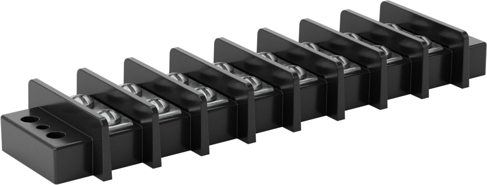 600V AC/600V DC Terminal Bloğu, Sekiz Adet 75A Devre, 11/16" Merkezden Merkeze