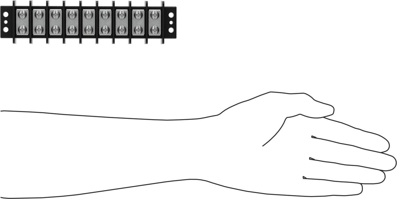 600V AC/600V DC Terminal Bloğu, Dokuz adet 75A devre, 11/16" Merkezden Merkeze
