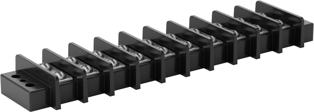 600V AC/600V DC Terminal Bloğu, On adet 75A Devre, 11/16" Merkezden Merkeze