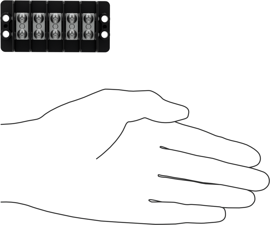 600V AC/600V DC Terminal Bloğu, Beş adet 20A devre, 7/16" Merkezden Merkeze