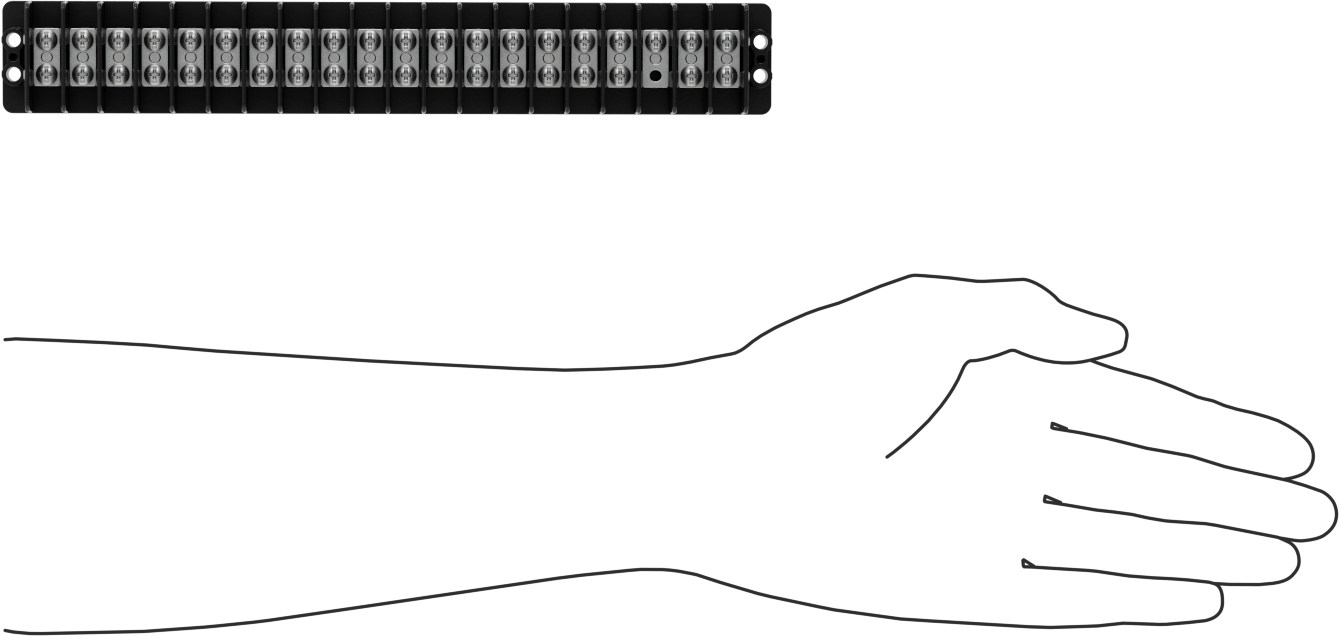 600V AC/600V DC Terminal Bloğu, Yirmi adet 20A devre, 7/16" Merkezden Merkeze