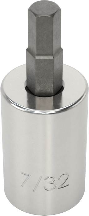 Altıgen Uçlu Soket, Stubby, 3/8" Kare Tahrik, 7/32" Tahrik Boyutu