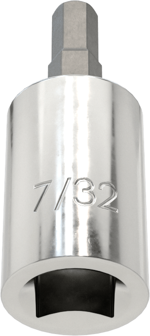 Altıgen Uçlu Soket, Stubby, 3/8" Kare Tahrik, 7/32" Tahrik Boyutu