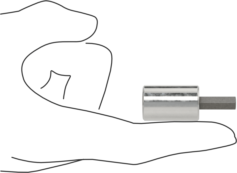 Kısa Altıgen Uçlu Soket, 3/8" Kare Tahrik, 1/4" Tahrik Boyutu
