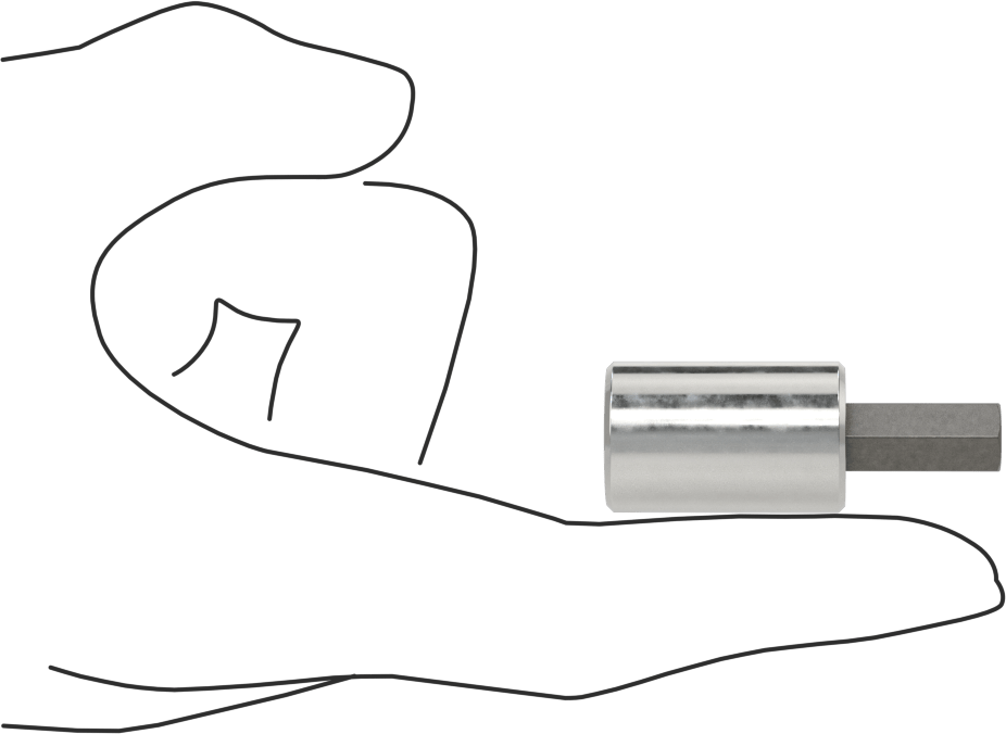 Altıgen Uçlu Soket, Stubby, 3/8" Kare Tahrik, 5/16" Tahrik Boyutu