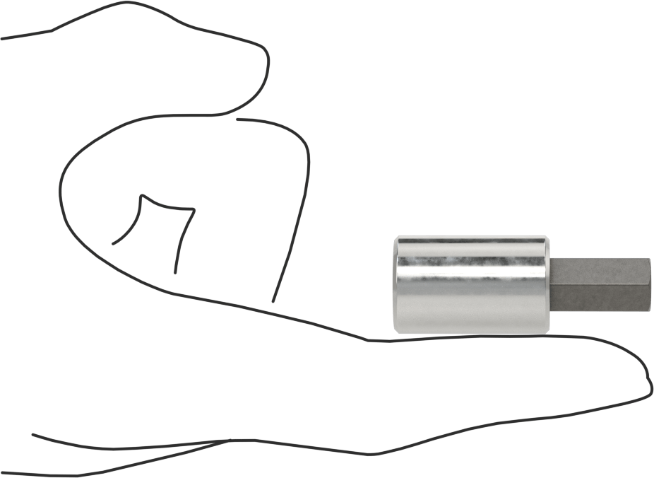 Kısa Altıgen Uçlu Soket, 3/8" Kare Tahrik, 3/8" Tahrik Boyutu