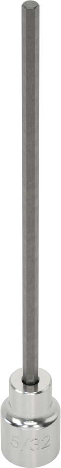 Altıgen Uçlu Soket, Uzatılmış Menzil, 3/8" Kare Tahrik, 5/32" Boyut, 6-1/8" Uzunluk