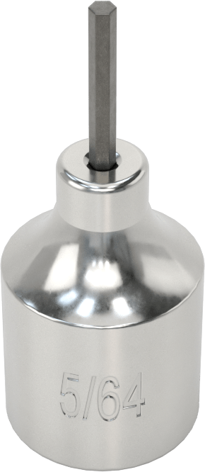Altıgen Uçlu Soket, Stubby, 3/8" Kare Tahrik, 5/64" Tahrik Boyutu