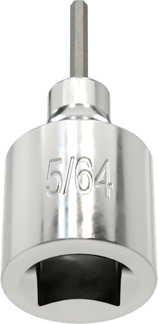 Altıgen Uçlu Soket, Stubby, 3/8" Kare Tahrik, 5/64" Tahrik Boyutu