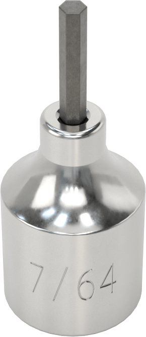 Altıgen Uçlu Soket, Stubby, 3/8" Kare Tahrik, 7/64" Tahrik Boyutu