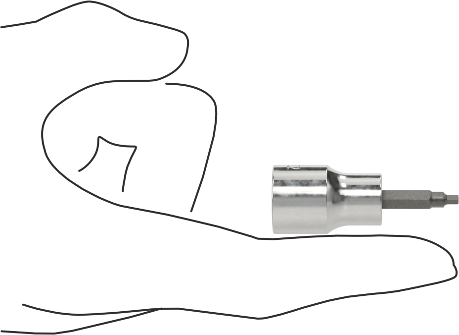 Altıgen Uçlu Soket, Stubby, 3/8" Kare Tahrik, 3/32" Tahrik Boyutu