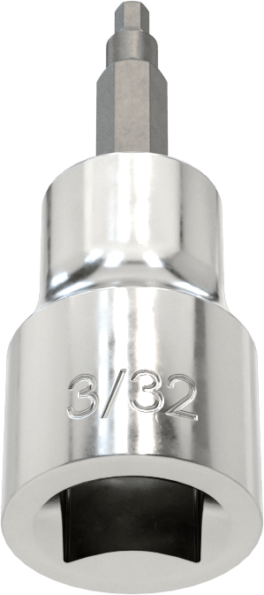 Altıgen Uçlu Soket, Stubby, 3/8" Kare Tahrik, 3/32" Tahrik Boyutu