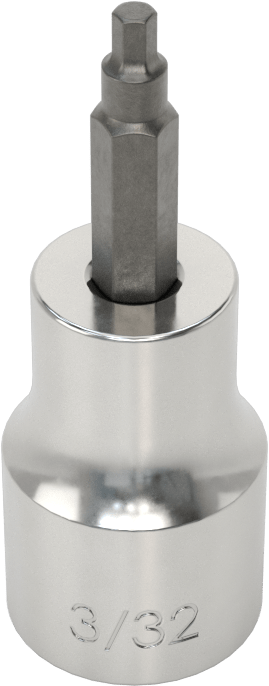 Altıgen Uçlu Soket, Stubby, 3/8" Kare Tahrik, 3/32" Tahrik Boyutu