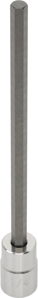 Altıgen Uçlu Soket, Uzatılmış Menzil, 3/8" Kare Tahrik, 1/4" Tahrik Boyutu, 6-1/8" Uzunluk