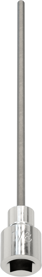 Altıgen Uçlu Soket, Uzatılmış Menzil, 3/8" Kare Tahrik, 1/8" Tahrik Boyutu, 6-1/8" Uzunluk