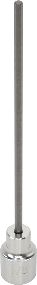 Altıgen Uçlu Soket, Uzatılmış Menzil, 3/8" Kare Tahrik, 1/8" Tahrik Boyutu, 6-1/8" Uzunluk