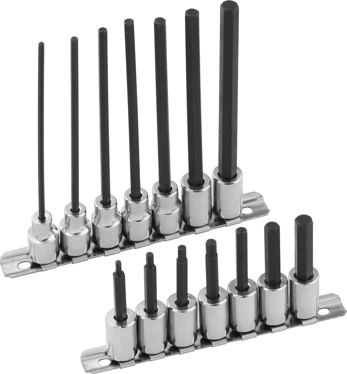 Altıgen Uçlu Soket, 14 Parça Set, Uzatılmış Menzil, 3/8" Kare Tahrik