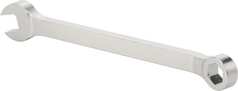 Kısa Kombine Anahtar, 6 Noktalı Açıklıklarla, 5,5 mm Boyut, 3-3/8" Toplam Uzunluk