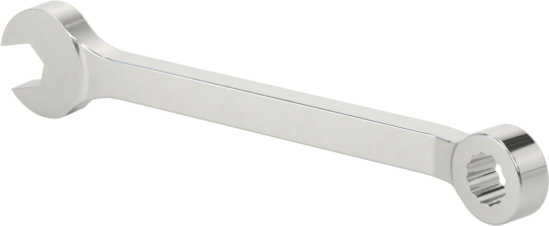 Kısa Kombine Anahtar, 12 Noktalı Açıklıklı, 6 mm Boyut, 3-1/4" Toplam Uzunluk