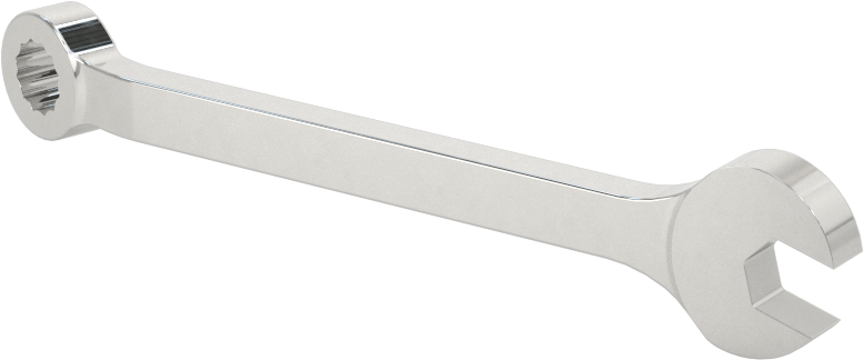 Kısa Kombine Anahtar, 12 Noktalı Açıklıklı, 6 mm Boyut, 3-1/4" Toplam Uzunluk