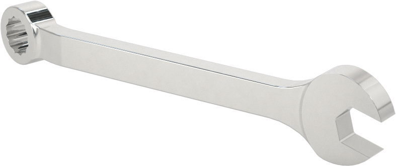 Kısa Kombine Anahtar, 12 Noktalı Açıklıklı, 7 mm Boyut, 3-3/8" Toplam Uzunluk