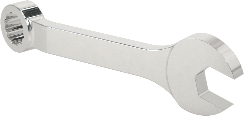 Kısa Kombine Anahtar, 12 Noktalı Açıklıklı, 12 mm Boyut, 4-1/8" Toplam Uzunluk